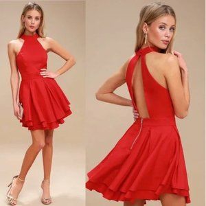 Lulus Dress Rehearsal Red Skater Dress